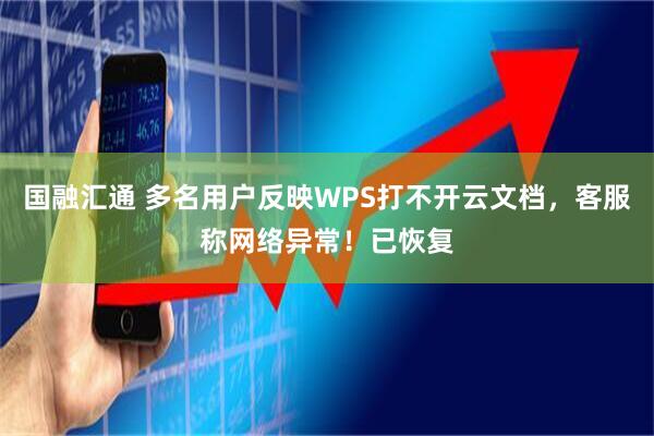 国融汇通 多名用户反映WPS打不开云文档，客服称网络异常！已恢复