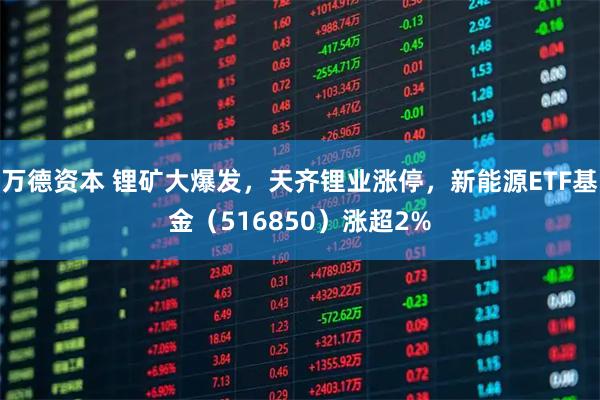 万德资本 锂矿大爆发，天齐锂业涨停，新能源ETF基金（516850）涨超2%